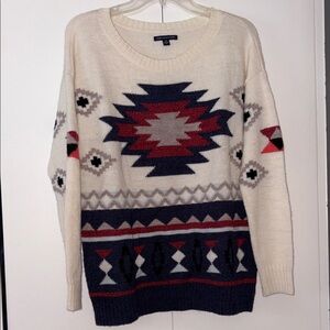American Eagle Southwest Aztec print wool blend sweater size Large
